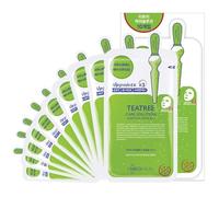 Mediheal Teatree Care Solution Essential Mask EX. 10 masques - Pack de masques apaisants pour la peau et le contrôle du sébum pour les peaux grasses sensibles, le masque en feuille n ° 1 de la Corée