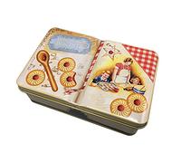 MediMuc Boîte-livre nostalgique Homemade Cookies - petite boîte de rangement, boîte à biscuits, boîte en métal - qualité alimentaire - Vol. 0,67l - Dimensions : 14,5 x 9,3 x 5,0 cm
