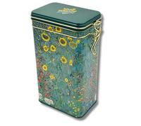 MediMuc Fridolin Boîte de conservation - Boîte à café, boîte à thé - gaufrée et laquée avec soin - Artiste : Gustav Klimt Motif jardin de ferme - Dimensions (l x H x P) : env. 11 x 18 x 7,4 cm