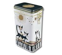 MediMuc FridolinEdition Boîte de conservation - Boîte à café, boîte à thé - Gaufrée et laquée avec soin - Artiste : Rosina Wachtmeister Motif chats - Dimensions (l x H x P) : environ 11 x 18 x 7,4 cm
