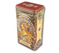 MediMuc FridolinEdition Boîte de conservation - Boîte à café, boîte à thé - Gaufrée et laquée avec soin - Artiste : Art Nouveau, motif zodiac - Dimensions (l x H x P) : env. 11 x 18 x 7,4 cm - Volume