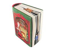 MediMuc Petite boîte à livres St. Nick - boîte nostalgique minutieusement gaufrée et imprimée - Le Père Noël déballe les cadeaux - boîte à biscuits, qualité alimentaire (Rouge Vert)