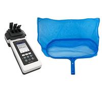 MediMuc PoolLab 2.0 mit 70 Testtabletten und Extra Bodenkescher Photometer - Bluetooth, WiFi, 24 Parameter, 2,4 Zoll Farbdisplay, App
