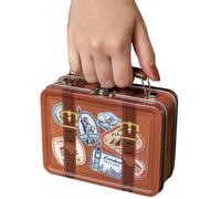 MediMuc Valise de voyage Traveller - Petite boîte avec couvercle à charnière avec anse mobile et autocollants - Convient à un usage alimentaire - Volume : env. 0,78 l - (L x l x H) : 14,0 x 10,5 x 5,3