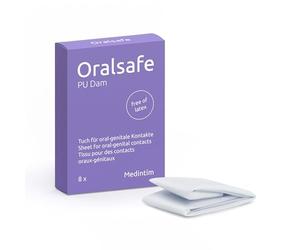 Medintim | 8 Digues Dentaires Oralsafe | Parfum Vanille | En Polyuréthane | Protège Lors de la Pratique du Cunnilingus et de l'anulingus