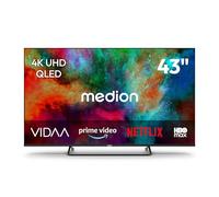 MEDION 108 cm (43") 4K UHD QLED VIDAA Smart TV - MD843602 | Dolby Vision HDR, HDR10, Dolby Atmos, Netflix, Prime Video, Wi-Fi, Bluetooth, PVR, DVB-T2/C/S2, HEVC Main 10
