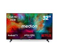 MEDION 80 cm (32") Full HD LED Android Smart TV - MD832100 | HDR, Netflix, Prime Video, Wi-Fi, Bluetooth, PVR, DVB-T2/C/S2, HEVC Main 10