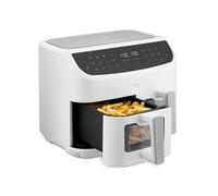 MEDION Air Fryer P20 XXL Double Compartiment (Fonction dual cook & sync finish, fenêtre visible, friteuse sans huile à air chaud, capacité 8,7 L XXL, 2600 W, 9 programmes automatiques, MD11760) blanc