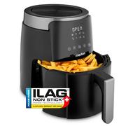 MEDION Air Fryer P40 L (4,7 L, 1500 W, Friteuse Sans Huile, Facile à Utiliser, Minuterie 60 min, Jusqu'à 200°C, Revêtement Antiadhésif, MD13030) noir