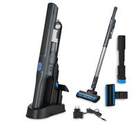 MEDION Aspirateur à main 2en1 avec tube et brosse sol (moteur BLDC, filtre HEPA 13, filtration poussières allergènes, puissance d’aspiration 20 kPa, batterie, station de charge, sans fil, MD11515), gr