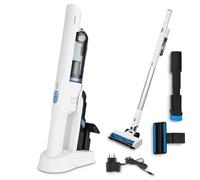 MEDION Aspirateur à main 2en1 avec tube et brosse sol (moteur BLDC, filtre HEPA 13, filtration poussières allergènes, puissance d’aspiration 20 kPa, batterie, station de charge, sans fil, MD11515), bl