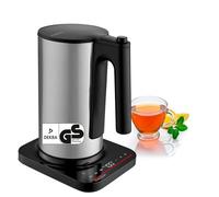 MEDION Bouilloire électrique LIFE MD12106, puissance 2 200 watts, capacité 1,5 litre, écran LED, barre lumineuse LED, programmes automatiques, sécurité enfants, couleur argent