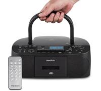 MEDION DRX-1 Plus Boombox (Radio Portable Dab+ et FM, Bluetooth, Lecteur CD, MP3, Cassette, Prise Casque, stéréo, AUX, Secteur & Piles) Noir