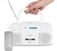 MEDION DRX-1 Plus Boombox (Radio Portable Dab+ et FM, Bluetooth, Lecteur CD, MP3, Cassette, Prise Casque, stéréo, AUX, sur Secteur & Piles) Blanc