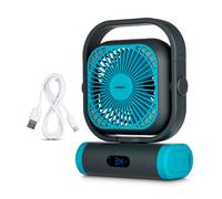 MEDION E10 TF ventilateur domestique plafond/sol/table 20W 4 LED USB Type-A vers Type-C Noir Bleu