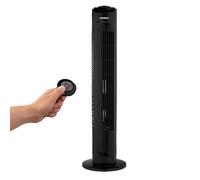 MEDION E11 TF Ventilateur colonne avec télécommande (3 vitesses, mode sommeil silencieux, 45 W, oscillation horizontale 60°, minuterie, MD12067) noir