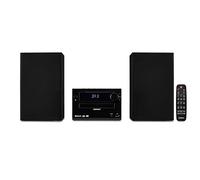 MEDION E64482 Microsystème Audio Compact (Radio Internet, Dab+, Lecteur CD, Radio FM PLL, Bluetooth, Lecteur MP3, AUX, Prise Casque, USB, minuteur de Mise en Veille, écran à intensité Variable) Noir