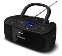 MEDION E65010 Radio stéréo (Lecteur CD, Cassette, Port USB, entrée Audio AUX, Lecture MP3. Radio FM PLL,40 mémoires de Stations, Fonctionnement sur Piles, télécommande) Noir