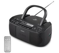 MEDION E65010 Radio stéréo (Lecteur CD, Cassette, Port USB, entrée Audio AUX, Lecture MP3. Radio FM PLL,40 mémoires de Stations, Fonctionnement sur Piles, télécommande) Noir