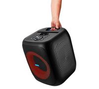 MEDION Enceinte de fête Bluetooth portable 50W RMS - Anneau LED multicolore, Micro inclus, 15h autonomie, IPX4, TWS, Karaoké
