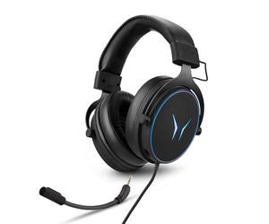MEDION ERAZER Mage P20 Gaming Headset (câble de 240cm, Supra-auriculaire, Microphone Flexible & Amovible, télécommande, éclairage RGB, Audio 3,5mm, USB, ES9260Q Soundchip)