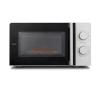 MEDION four à micro-ondes compact (20 litres, 700 watts, gain de place, 5 niveaux de puissance, fonction décongélation, minuterie, MD12211) gris clair [MODÈLE 2025]