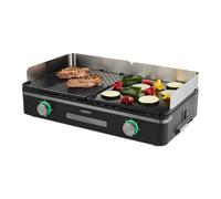 MEDION Gril de table MD12027 - double zone 2400 W, 2 plaques amovibles réglage individuel LED IPX4
