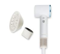 MEDION HD1 Sèche-cheveux (technologie ionique, 1.600 watts, embouts magnétiques diffuseur & buse de styling, moteur BLDC longue durée, lumière annulaire LED, long cordon d'alimentation) blanc