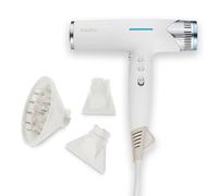 MEDION HD2 Sèche-cheveux (technologie ionique, 1 500 watts, embouts polyvalents Diffuseur & Buse de styling, moteur BLDC longue durée, fonction autonettoyante, long cordon d'alimentation) blanc