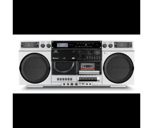 MEDION LIFE P66538 Blanc : Radio CD/Cassette/MP3 20W RMS, DAB+/FM/PLL, Bluetooth 5.1, USB, LCD, Lecteur MicroSD, Égaliseur, Bass Reflex