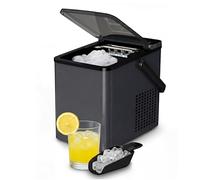 MEDION Machine à glaçons, Compresseur intégré, 12 kg glace/jour, Réservoir 1,1 L, 2 tailles de glaçons (S & L), 9 glaçons par cycle, Auto-nettoyage, Compacte avec poignée, Certifiée GS, MD 100117