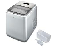 MEDION Machine à glaçons (taille des glaçons petite & grande, réservoir d'eau de 2,6 litres, durée de production courte env. 10 minutes, glaçons cristallins, autonettoyant, fenêtre de contrôle, écran,