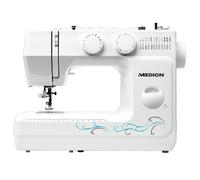 Medion MD18205 - Machine à coudre 60 points, enfileur automatique, lumière LED, accessoires, blanc
