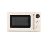 MEDION Micro-ondes rétro (20 litres, env. 800 watts, 5 niveaux de micro-ondes, 8 programmes automatiques, affichage numérique, fonction décongélation, compact, MD15000) beige