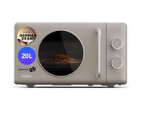 MEDION Micro-ondes rétro avec gril - 20 L - beige sable | 800 watts, 5 niveaux de puissance micro-ondes, 3 programmes combinés, minuterie, fonction décongélation, MD100119