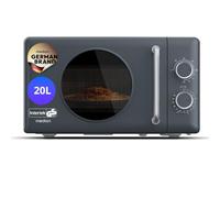 MEDION Micro-ondes rétro avec gril - 20 L - gris foncé | 800 watts, 5 niveaux de puissance micro-ondes, 3 programmes combinés, minuterie, fonction décongélation, MD100119