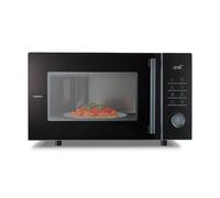 MEDION Mikrowelle mit Grill und Heißluft, Airfryer & Heißluftfritteuse, 25 Liter, 900 W Mikrowellenleistung, Backofenfunktion, inkl. Air fryer Zubehör - Pfanne & Backteller - dunkel grau