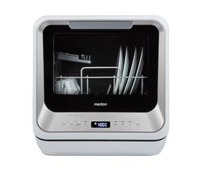 MEDION Mini lave-vaisselle DWT20 (lave-vaisselle de table, lave-vaisselle, 2 couverts, fonctionne avec/sans raccordement à l'eau, 6 programmes de nettoyage, biberons, départ différé, pose libre)