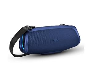 MEDION P61746 Enceinte Bluetooth Portable (Batterie, Bass Boost, Effets Lumineux RGB, Protection IPX7 et Robuste, Etanche, Powerbank intégrée, 2 x 15 W RMS) Bleu