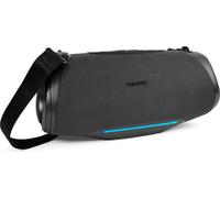 MEDION P61762 Haut-parleur portable Bluetooth (batterie, Bass Boost, boîte à musique, effets lumineux RGB, protection contre l'eau IPX7 & robuste, powerbank intégré, 2X 25 W RMS) Anthracite