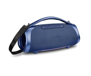 MEDION P61768 Enceinte Bluetooth Portable (Batterie, Bass Boost, Effets Lumineux RGB, Protection IPX7 et Robuste, Etanche, Powerbank intégrée, 100W (RMS) Total, 2X 25W + 50W) Bleu