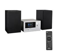 MEDION P85003 Mini Chaîne HiFi avec Lecteur CD (WiFi, Bluetooth, Radio Internet, Dab +, USB, AUX, Égaliseur, Écran Couleur TFT avec télécommande, 2X 15 W RMS) Argent