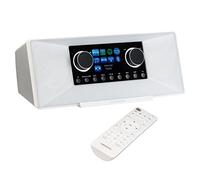 MEDION P85333 Radio Internet avec Dab+ (WiFi, FM, Spotify Connect, Amazon Music, USB, Prise Casque, AUX, Stereo Line-Out Cinch, Sleep Timer) Blanc