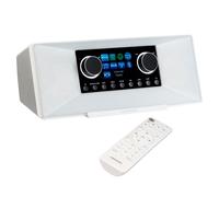 MEDION P85333 Radio Internet avec Dab+ (WiFi, FM, Spotify Connect, Amazon Music, USB, Prise Casque, AUX, Stereo Line-Out Cinch, Sleep Timer) Blanc