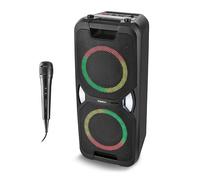 MEDION PE-1 Pure Enceinte Portable de soirée (Enceinte Bluetooth, Partybox avec Batterie, Enceinte avec Micro, Karaoke Adulte, Jeu de lumières, 26 Heures d'autonomie, AUX, USB, Radio, MD 400000)