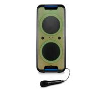 MEDION PX-1 Plus Enceinte de fête (Batterie, Micro, Enceinte Bluetooth Portable, boîte à Musique, Effets Lumineux, karaoké, 2X Micro, AUX, USB)