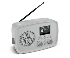 MEDION Radio Dab+ avec Bluetooth DRE-1 (Dab Plus, Radio FM, Protection Anti-Gouttes, antenne télescopique, réveil, Fonction Snooze, variateur d’Affichage, système d’Alerte d’Urgence ASA), Gris