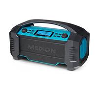 MEDION Radio de Chantier Life (E66050), Poste Radio Dab+/Bluetooth, Radio Portable Robuste idéale pour Le Camping ou Le Jardin, résiste aux éclaboussures d'eau