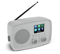 MEDION Radio Internet avec Dab+ IRE-1 (Dab+, Wi-FI, FM, Bluetooth, étanche, antenne télescopique, Spotify Connect, réveil, minuterie, dimmer) Gris