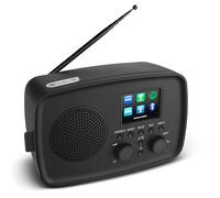 MEDION Radio Internet avec Dab+ IRE-1 (Dab+, Wi-FI, FM, Bluetooth, étanche, antenne télescopique, Spotify Connect, réveil, minuterie, dimmer) Noir